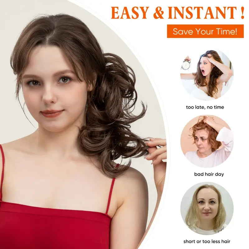 WAVY CLIP IN HAIR BUN