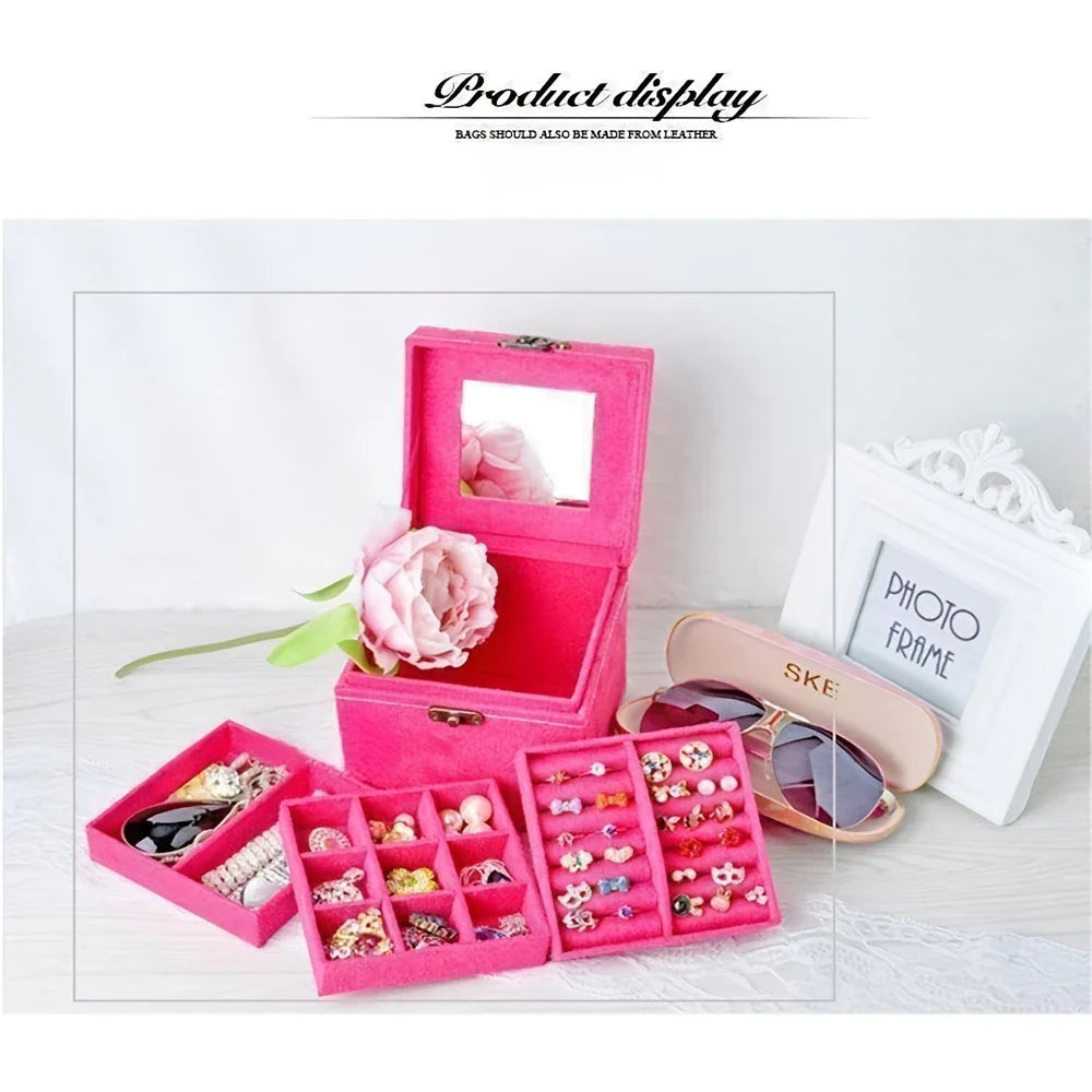 THREE LAYER SUEDE JEWELRY BOX