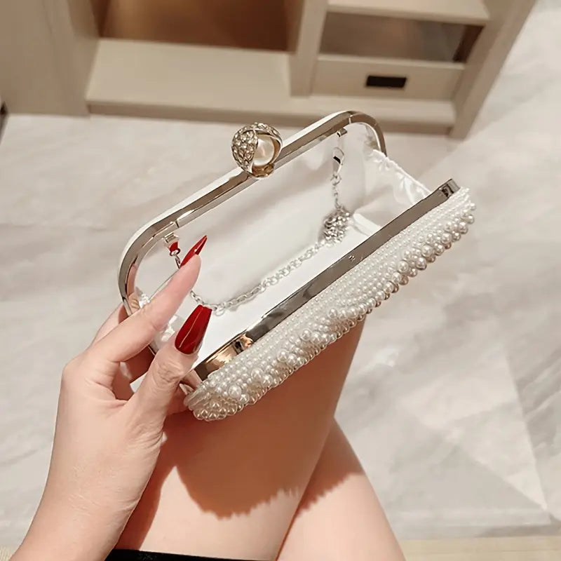 WHITE SPARKLING CLUTCH