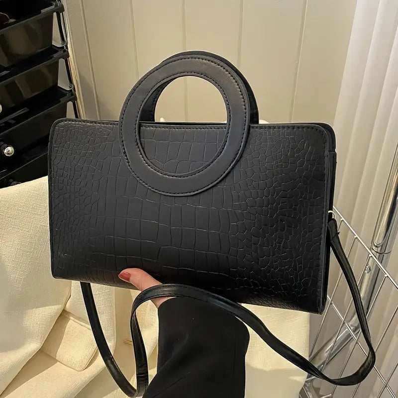 BLACK CROCODILE BAG