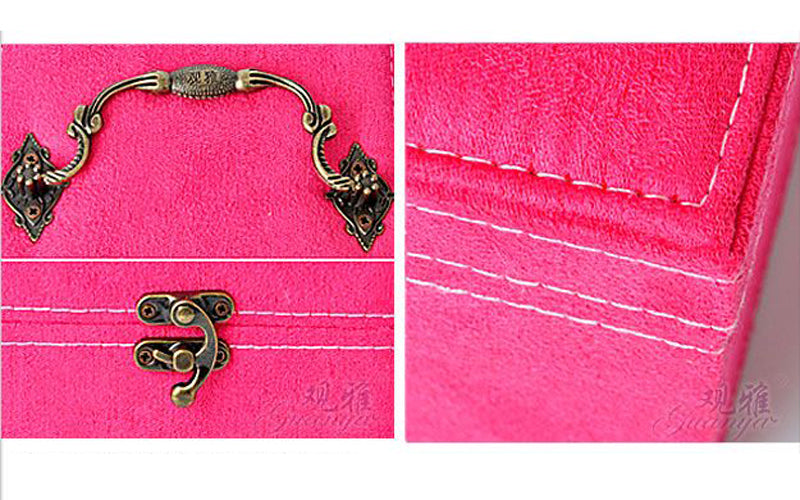 THREE LAYER SUEDE JEWELRY BOX