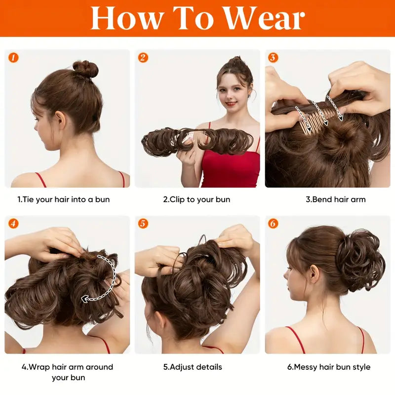 WAVY CLIP IN HAIR BUN