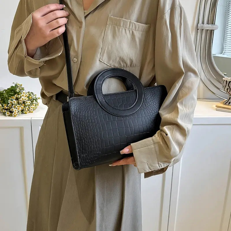 BLACK CROCODILE BAG