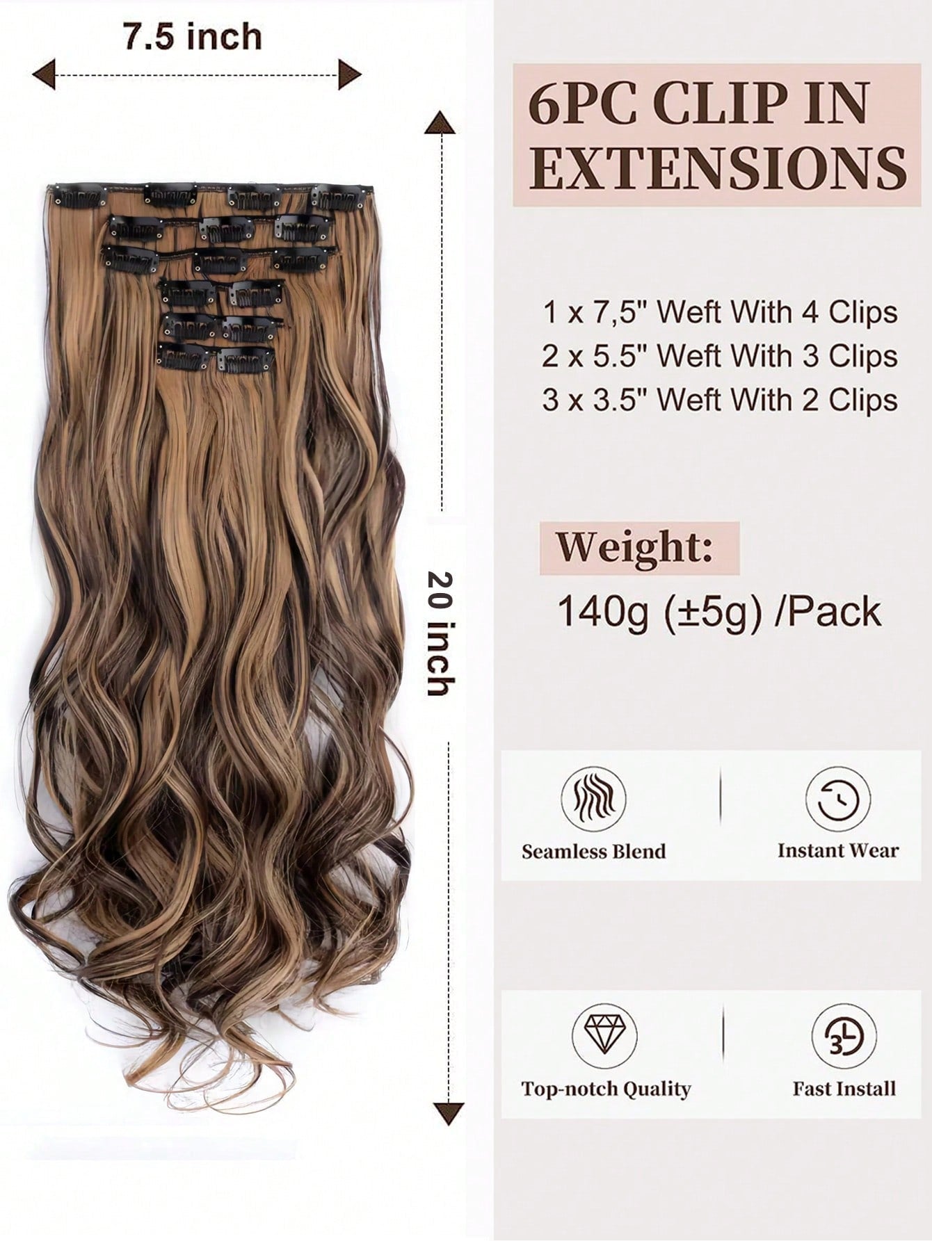 SYNTHETIC WAVY HAIR EXTENSION