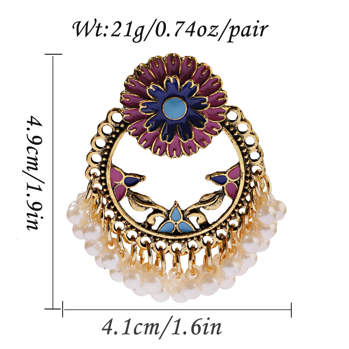 INDAIN ROUND FLOWER EARRINGS