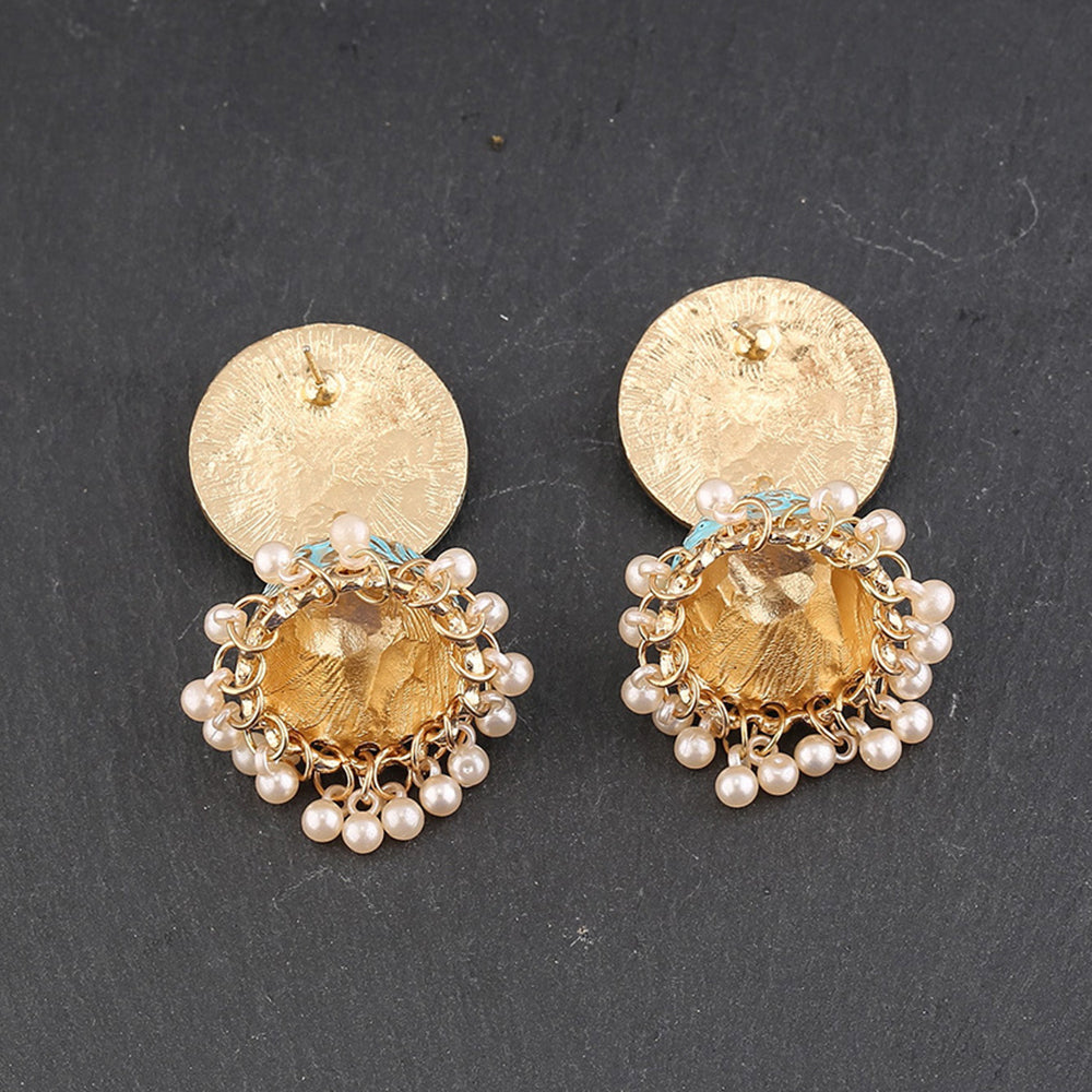 BOHO CARVED JHUMKA EARRINGS