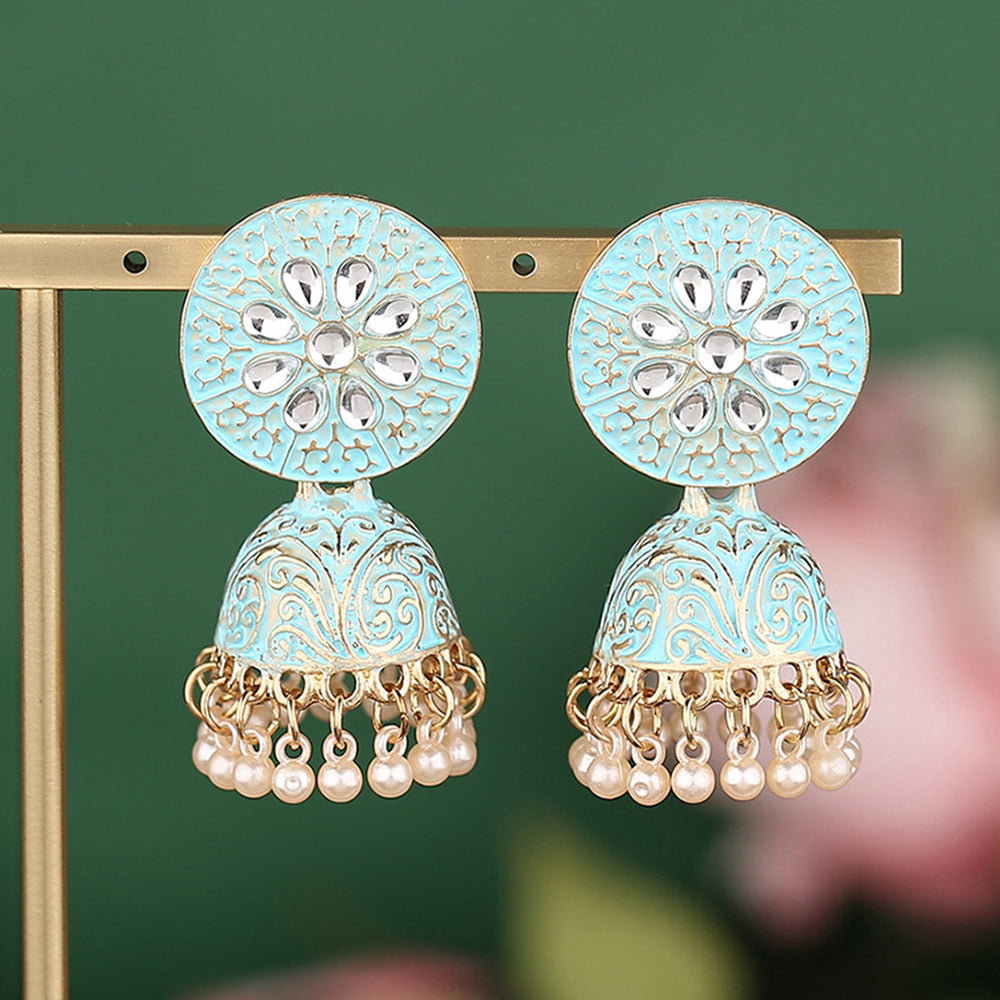 BOHO CARVED JHUMKA EARRINGS