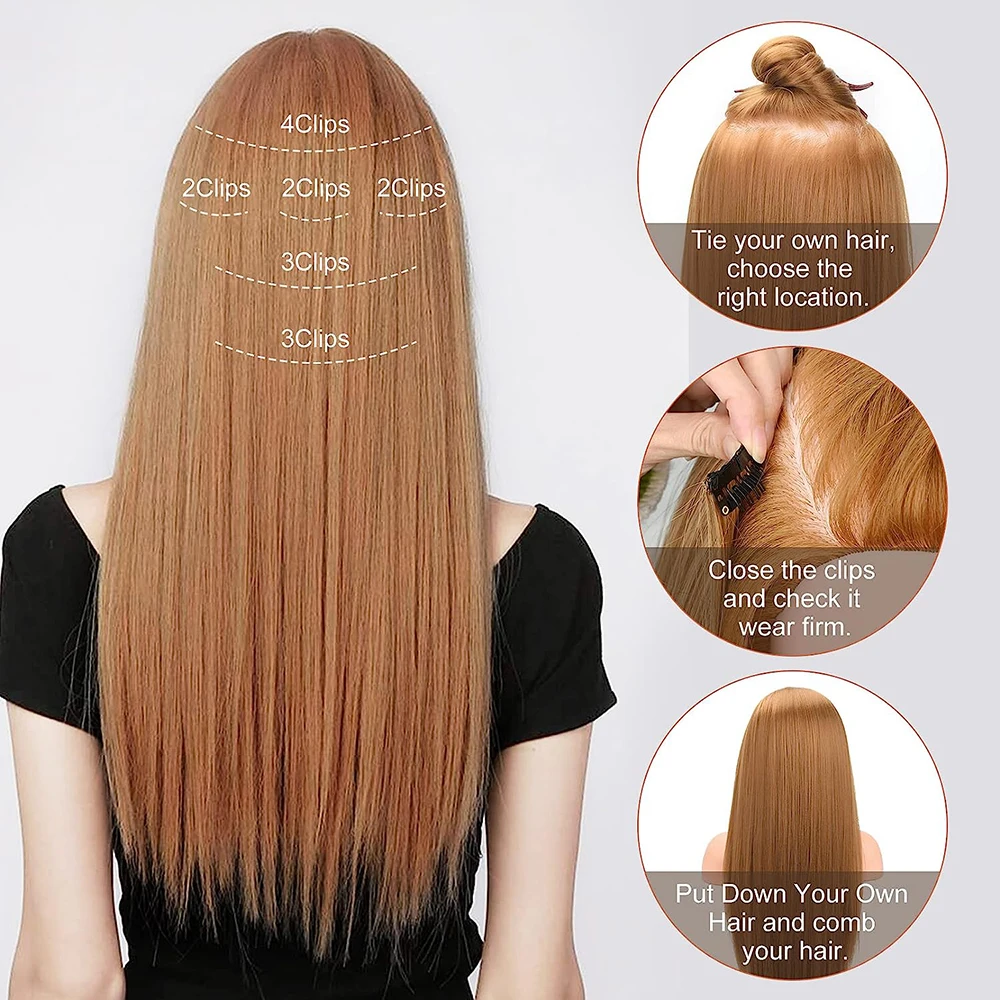 SYNTHETIC STRAIGHT HAIR EXTENSION