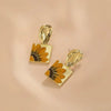 CLIP ON SUNFLOWER EPOXY EARRINGS