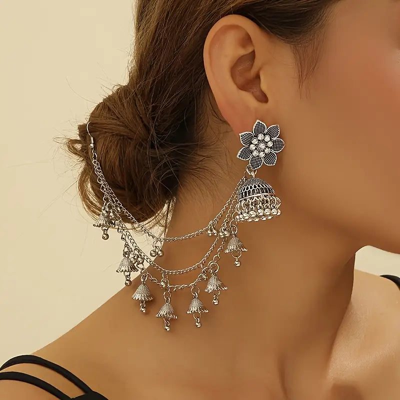 FLOWER JHUMKA WITH SAHARA