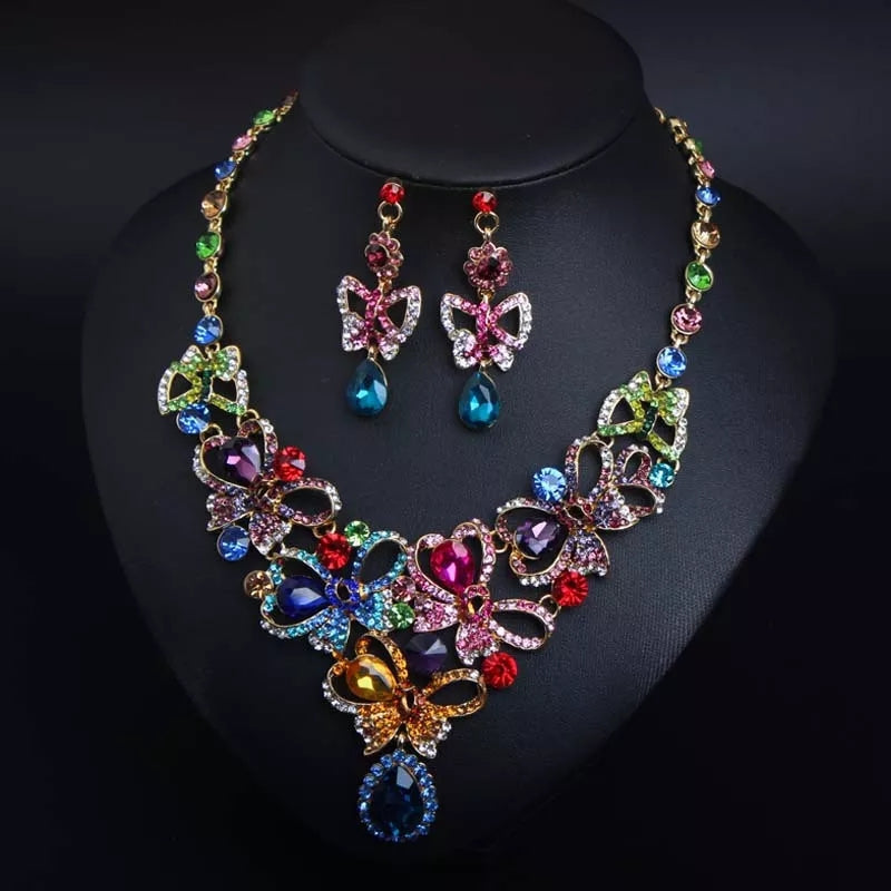 LUXURIOUS BUTTERFLY CRYSTAL SET