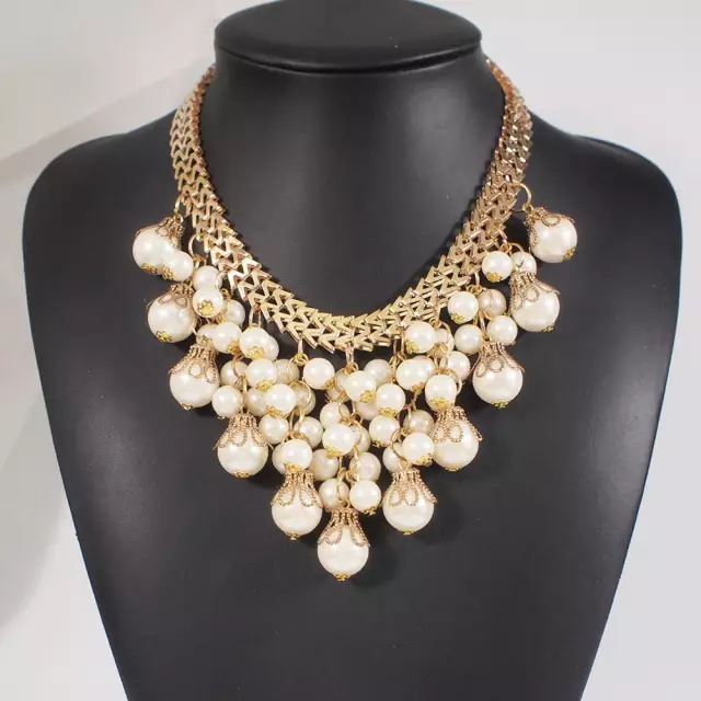 IMITATION PEARL BEADS HANDMADE NECKLACE