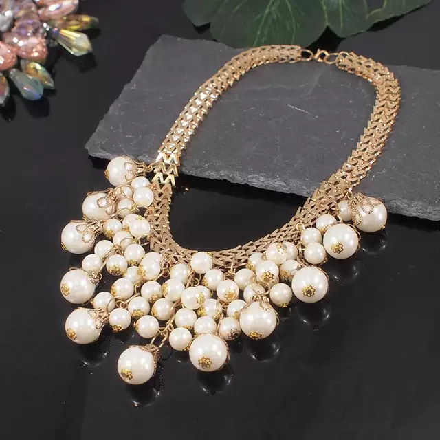 IMITATION PEARL BEADS HANDMADE NECKLACE