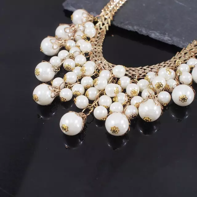 IMITATION PEARL BEADS HANDMADE NECKLACE