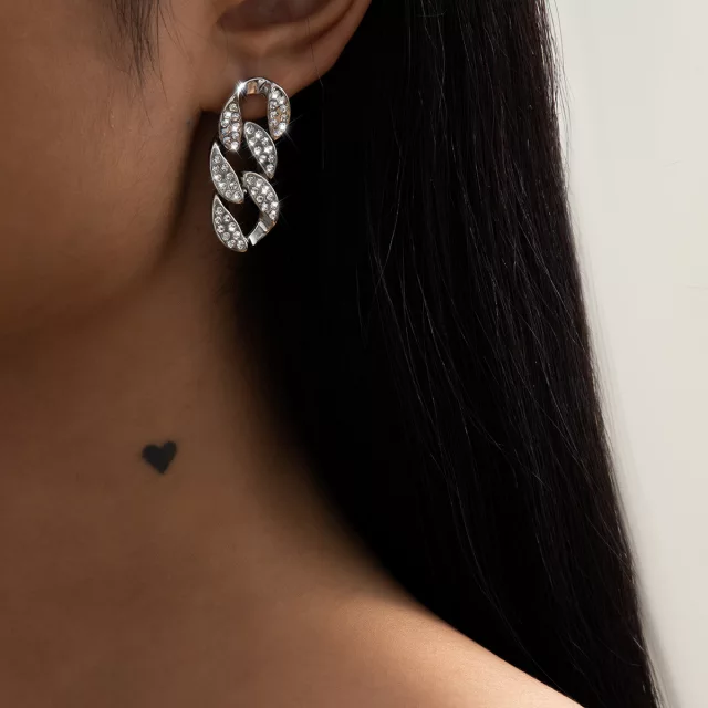 DIAMOND CUBAN LINK CHAIN EARRINGS