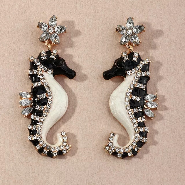 CRYSTAL SEA HORSE EARRINGS