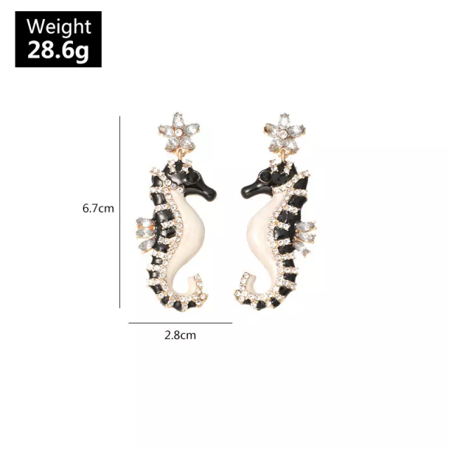 CRYSTAL SEA HORSE EARRINGS