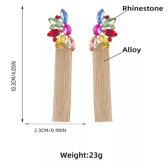 18K RAINBOW DANGLING EARRINGS