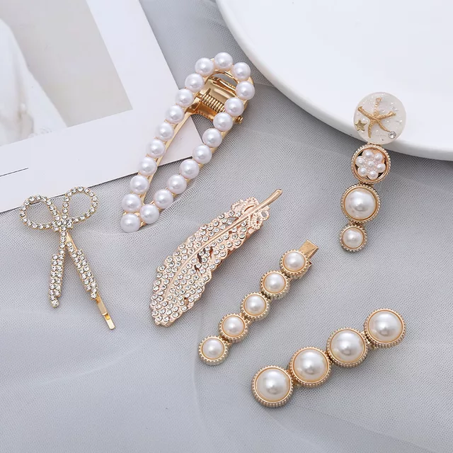 CRYSTAL PEARL HAIR CLIPS