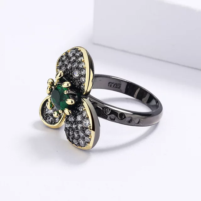 EXQUISITE EMERALD FLOWER SET