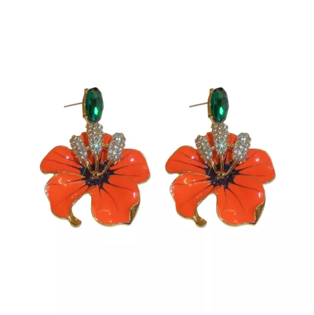 ORANGE FLOWER EARRINGS