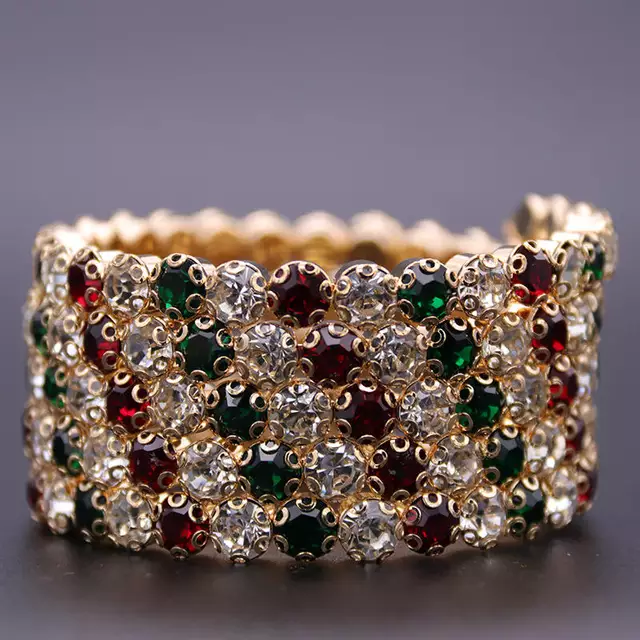 MULTICOLOR ELASTIC RHINESTONE BRACELET