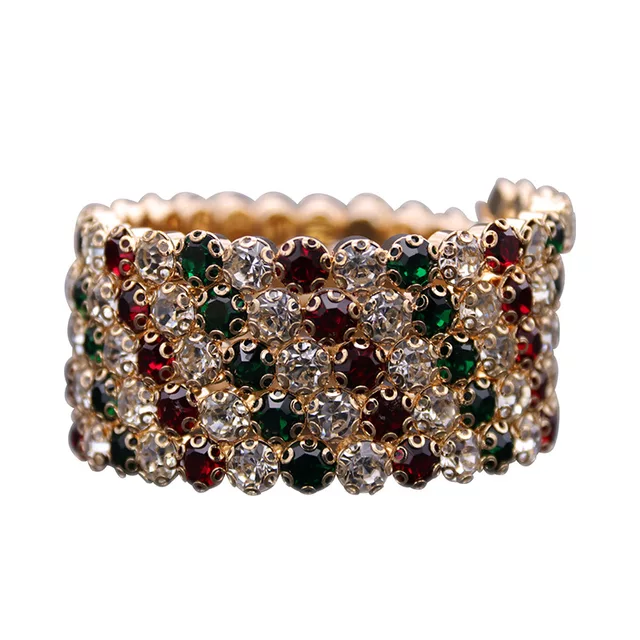 MULTICOLOR ELASTIC RHINESTONE BRACELET