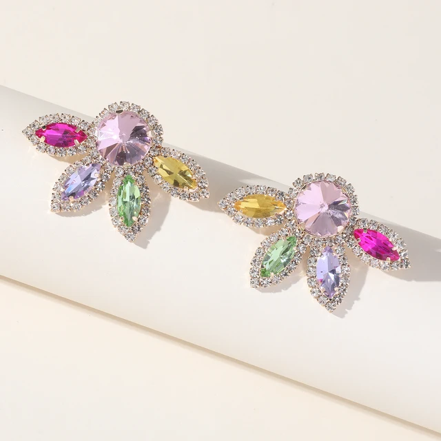 COLORFUL RHINESTONE EARRINGS