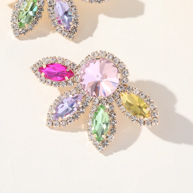 COLORFUL RHINESTONE EARRINGS