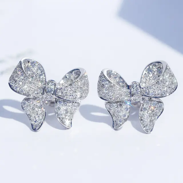 BOW KNOT ZIRCON EARRINGS