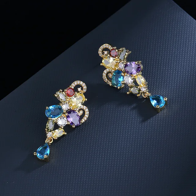 MULTICOLOR ZIRCON EARRINGS