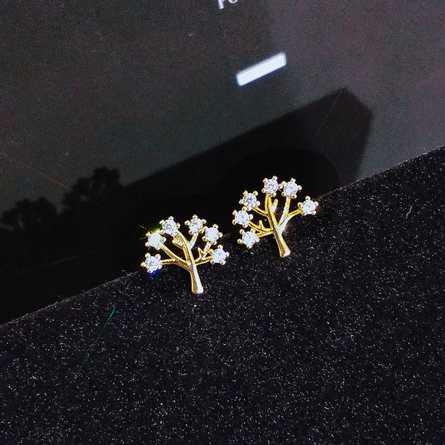 TREE ZIRCON EARRINGS