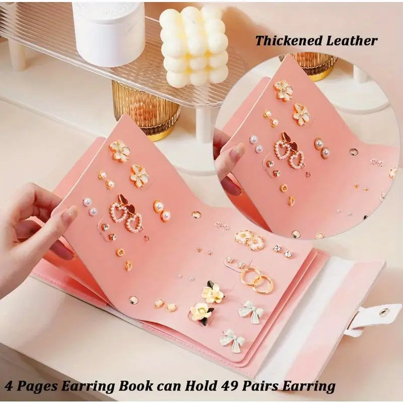 LEATHER BOOK JEWELRY ORGANIZER