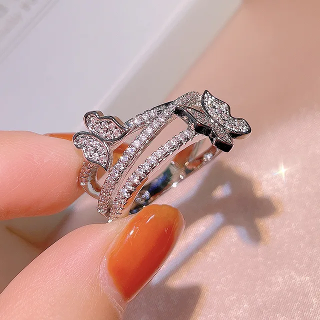 MOTH ZIRCON RING