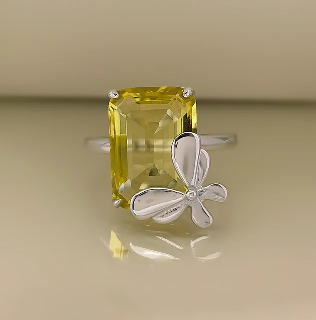 YELLOW BUTTERFLY RING