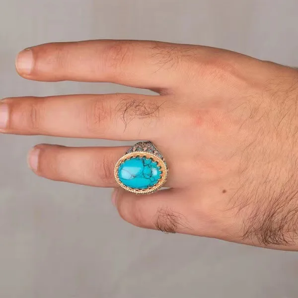 ELECTROPLATED TURQUOISE RING