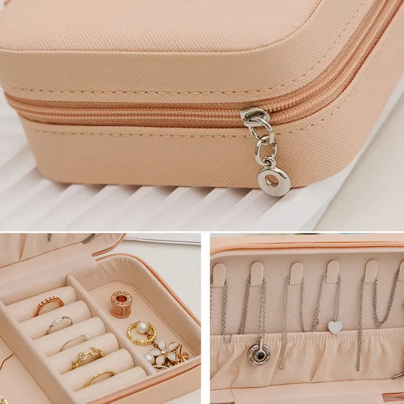 PORTABLE LEATHER JEWELRY CASE