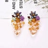 ACRYLIC CRYSTAL FLOWER EARRINGS