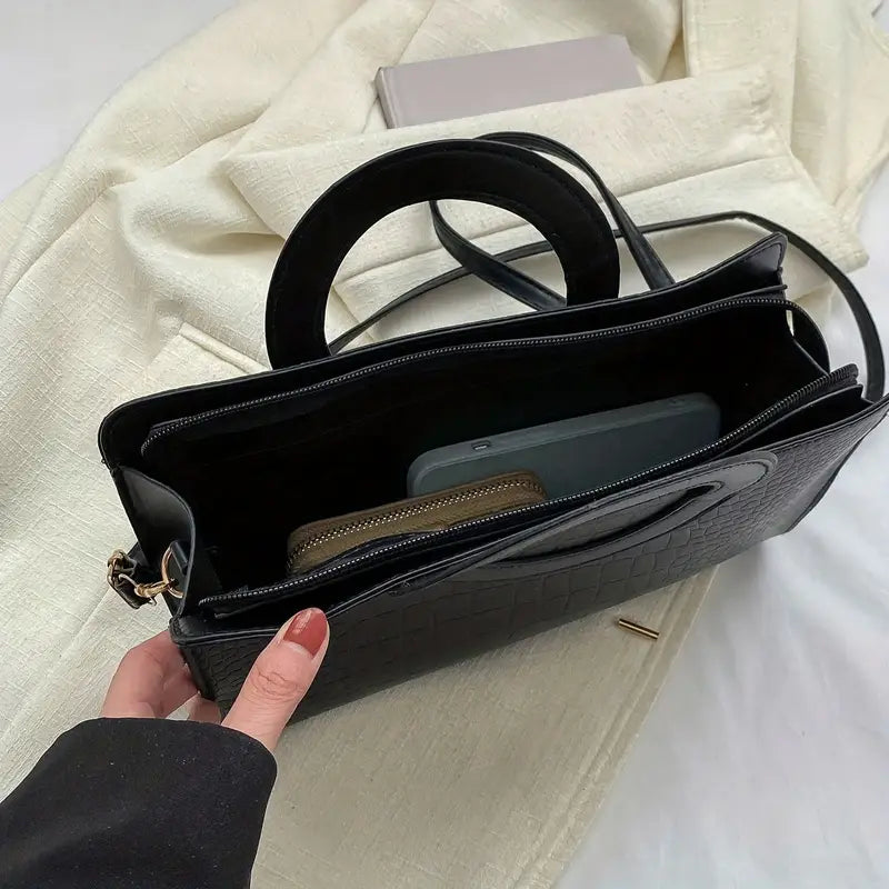BLACK CROCODILE BAG