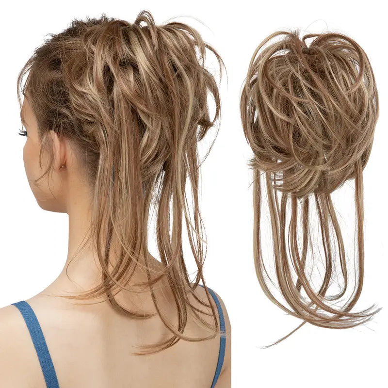 SYNTHETIC CURLY MESSY BUN SCRUNCHY