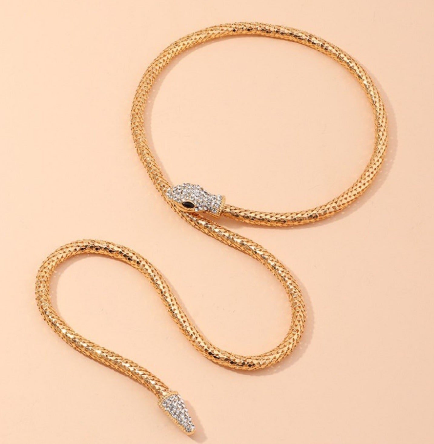 18K GOLD SNAKE CHAIN AND BRACELET