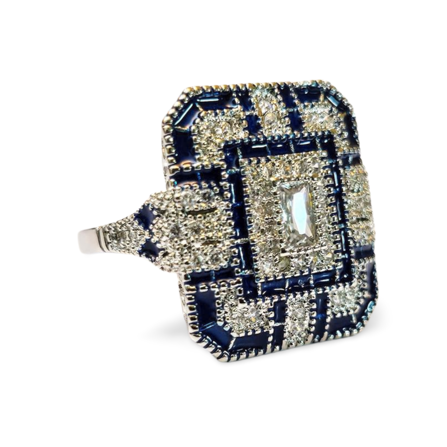 BLUE RETRO ZIRCON RING