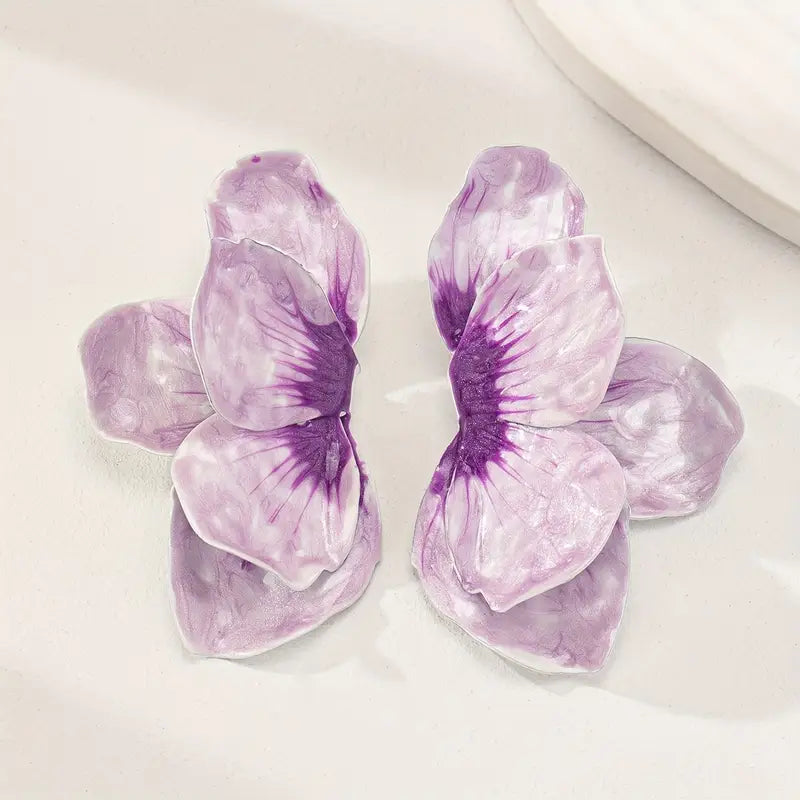 3D FLORAL PETAL EARRINGS