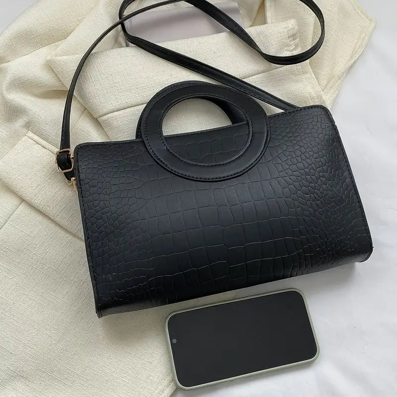 BLACK CROCODILE BAG