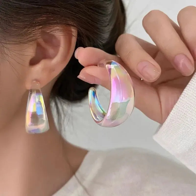 HOLOGRAPHIC HOOPS EARRINGS