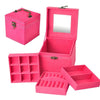 THREE LAYER SUEDE JEWELRY BOX