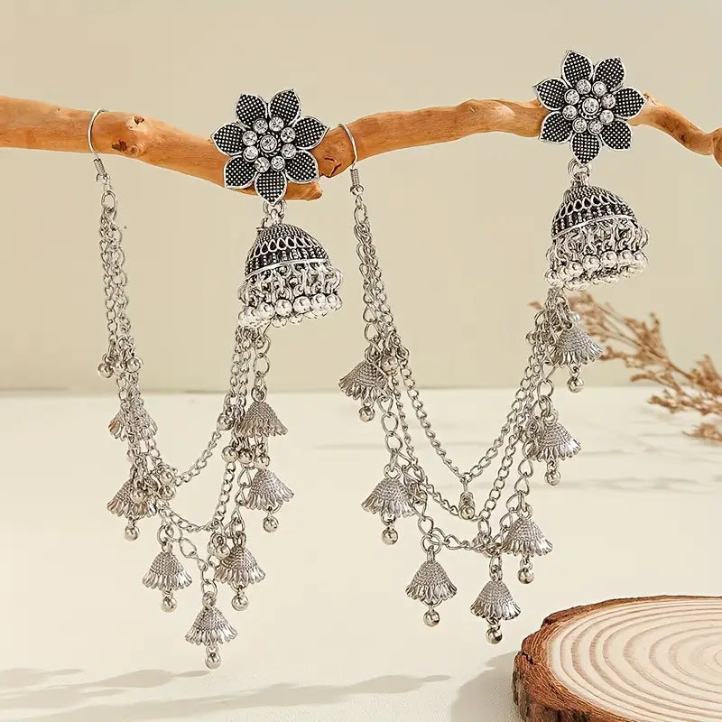 FLOWER JHUMKA WITH SAHARA