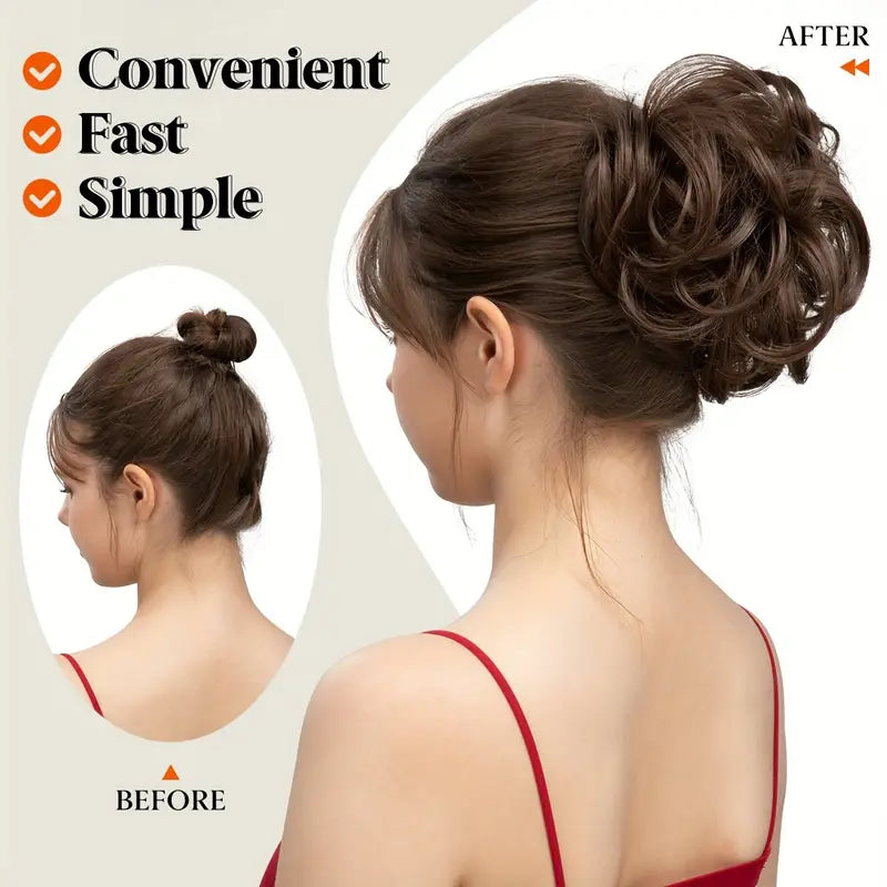 WAVY CLIP IN HAIR BUN
