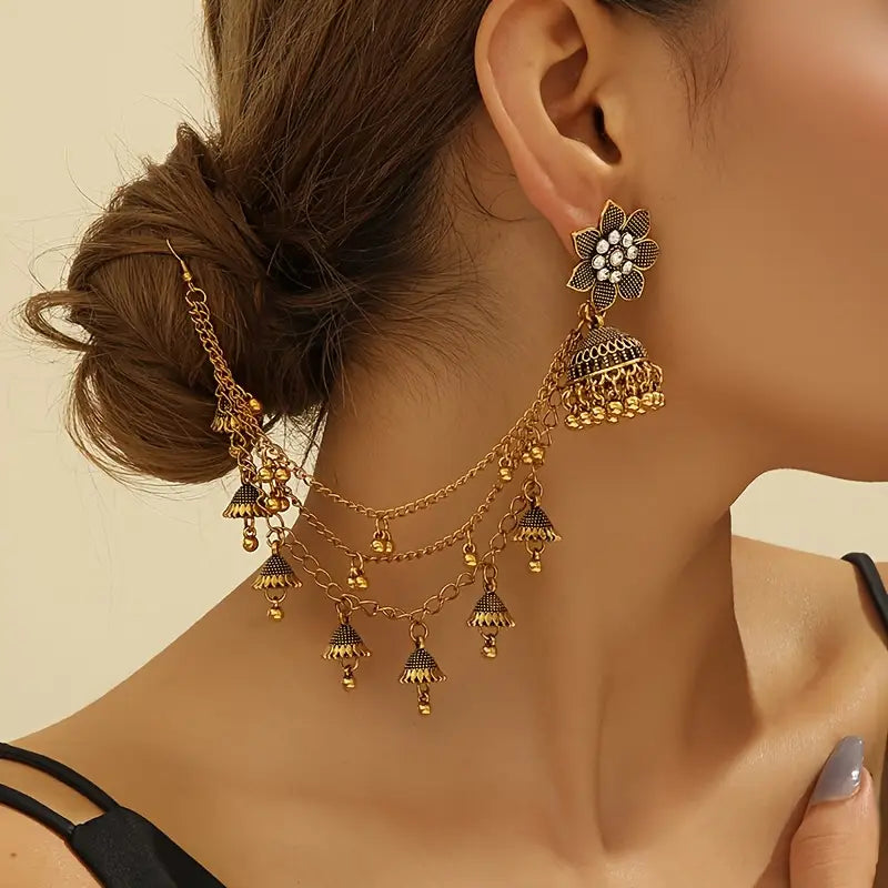 FLOWER JHUMKA WITH SAHARA