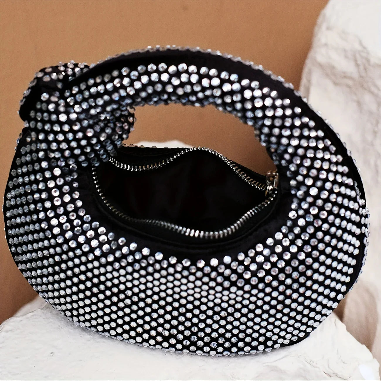 RHINESTONES BLACK BAG